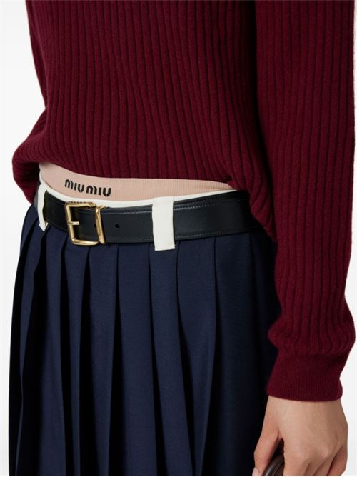 Ribbed cashmere polo MIU MIU | MMLA351580F038I